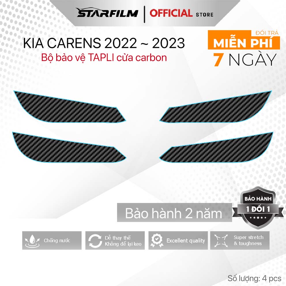 KIA Carens 2023 Bộ bảo vệ chống xước Tapli cửa STARFILM